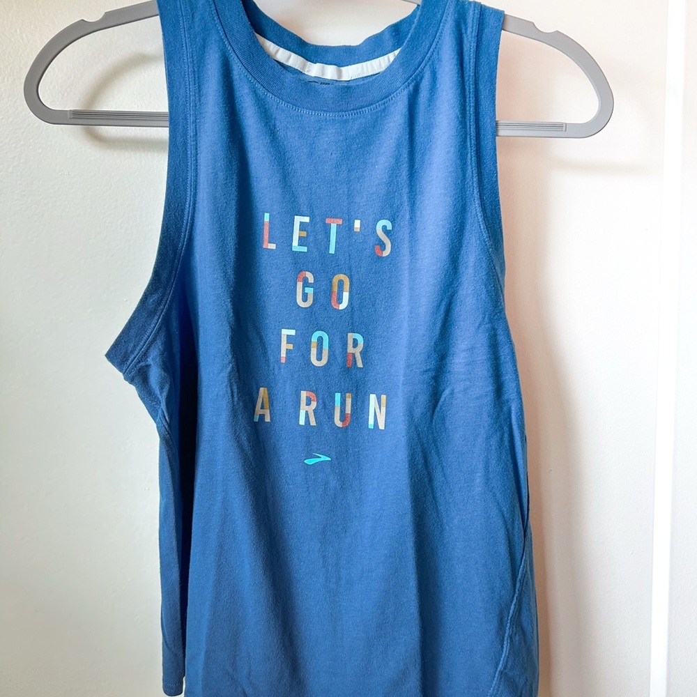 Brooks Blue Graphic Tank Top